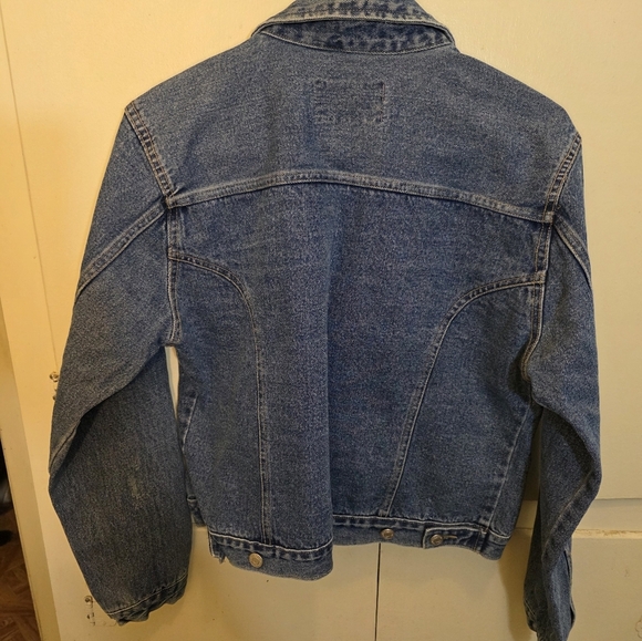 ​No Boundaries Y2K Blue Jean Jacket with Floral Embroidery Size Juniors L 11/13 - Picture 3 of 3